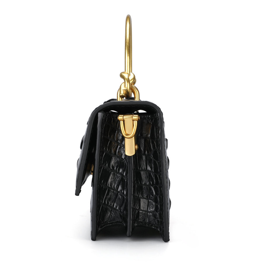 Siamese Crocodile Skin Women's Bag Women's Diagonal Shoulder Bag Genuine Leather Bag Leather Tote Bag Chain Bag