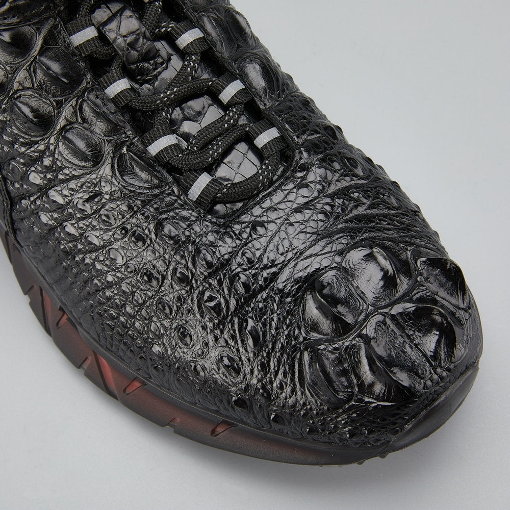 2023 New Crocodile Skin Men's Shoes Genuine Leather Platform Men's Shoes Fashion Sports Casual Shoes