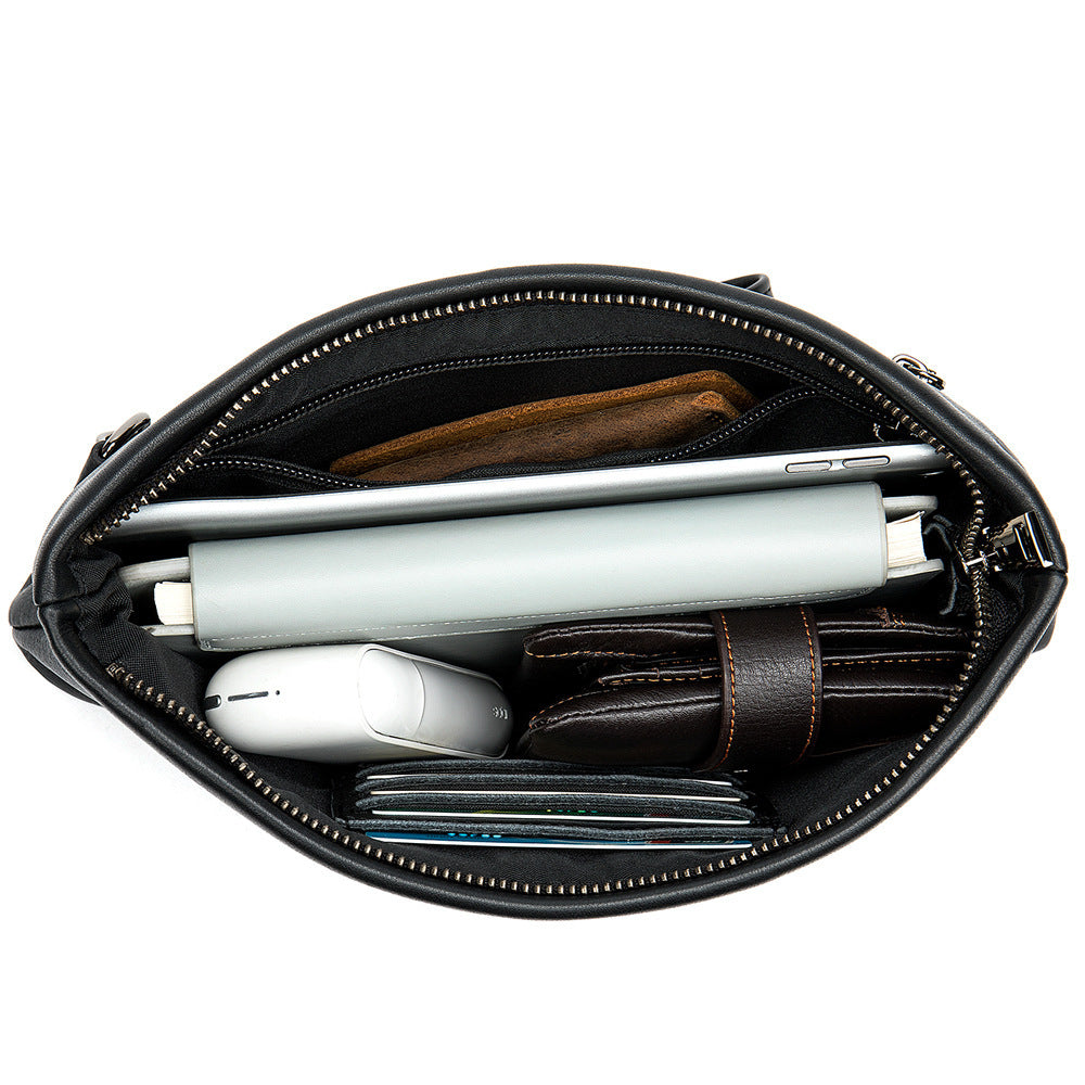 Men's clutch bag cowhide genuine leather Korean fashion business large capacity men's handbag