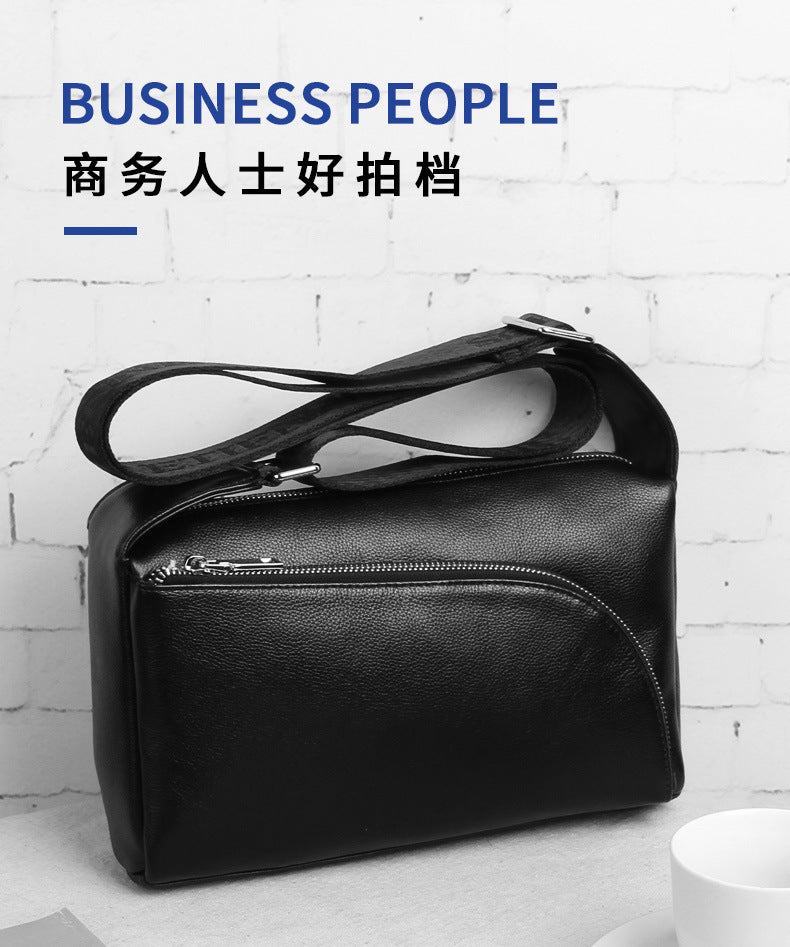 Men's Shoulder Bag Cowhide Genuine Leather Korean Fashion Casual Crossbody Bag