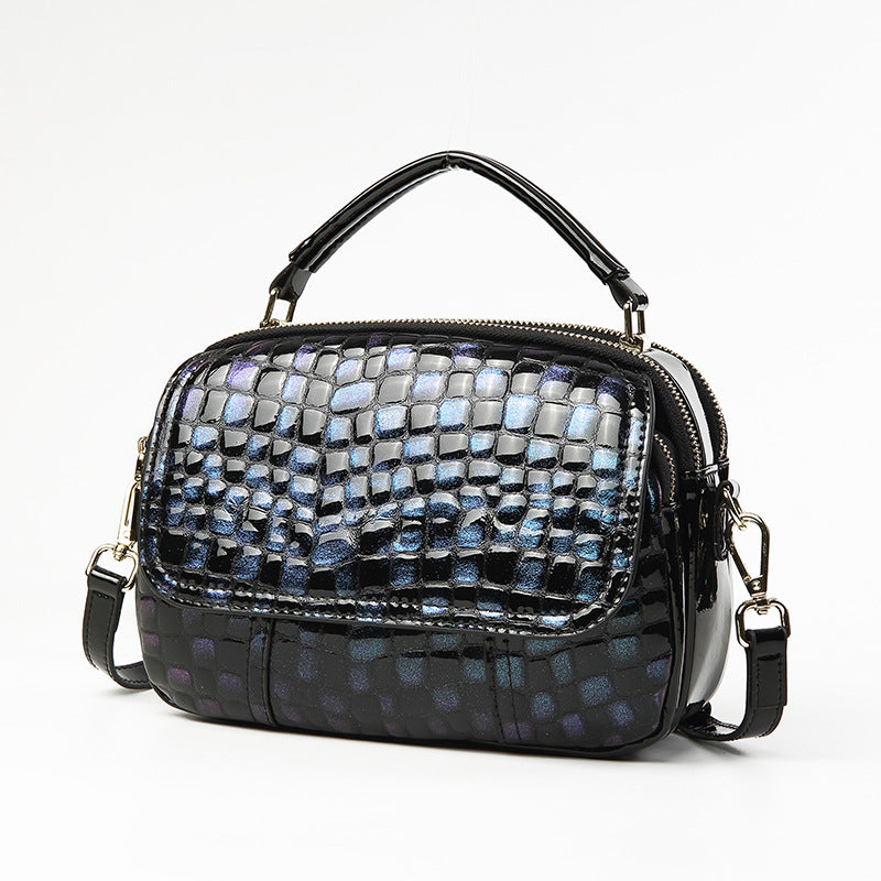 Women's handbag large capacity temperament ladies genuine leather crocodile pattern shoulder bag crossbody bag goes with anything
