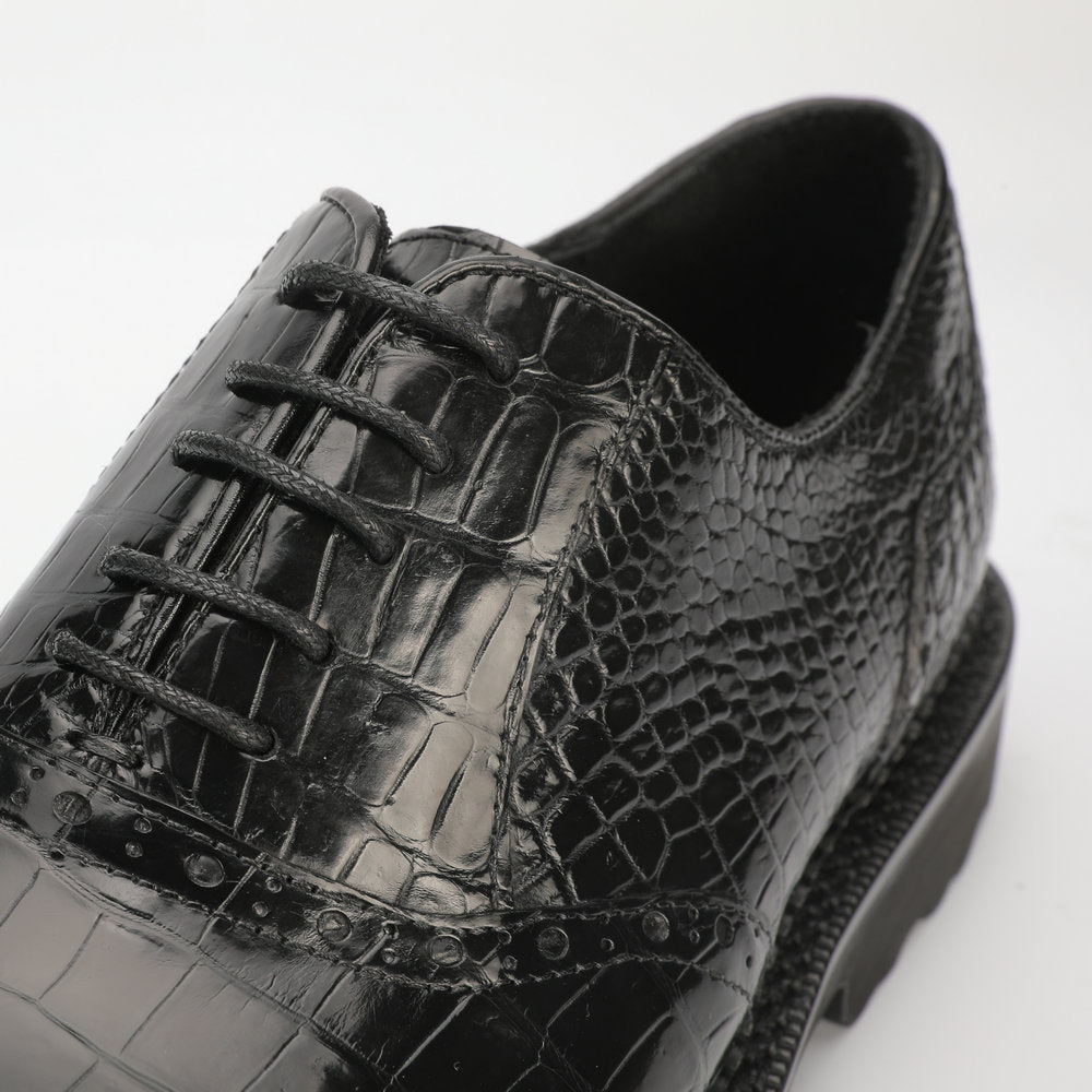 New Crocodile Skin Genuine Leather Men's Leather Shoes Rubber Sole Business Shoes
