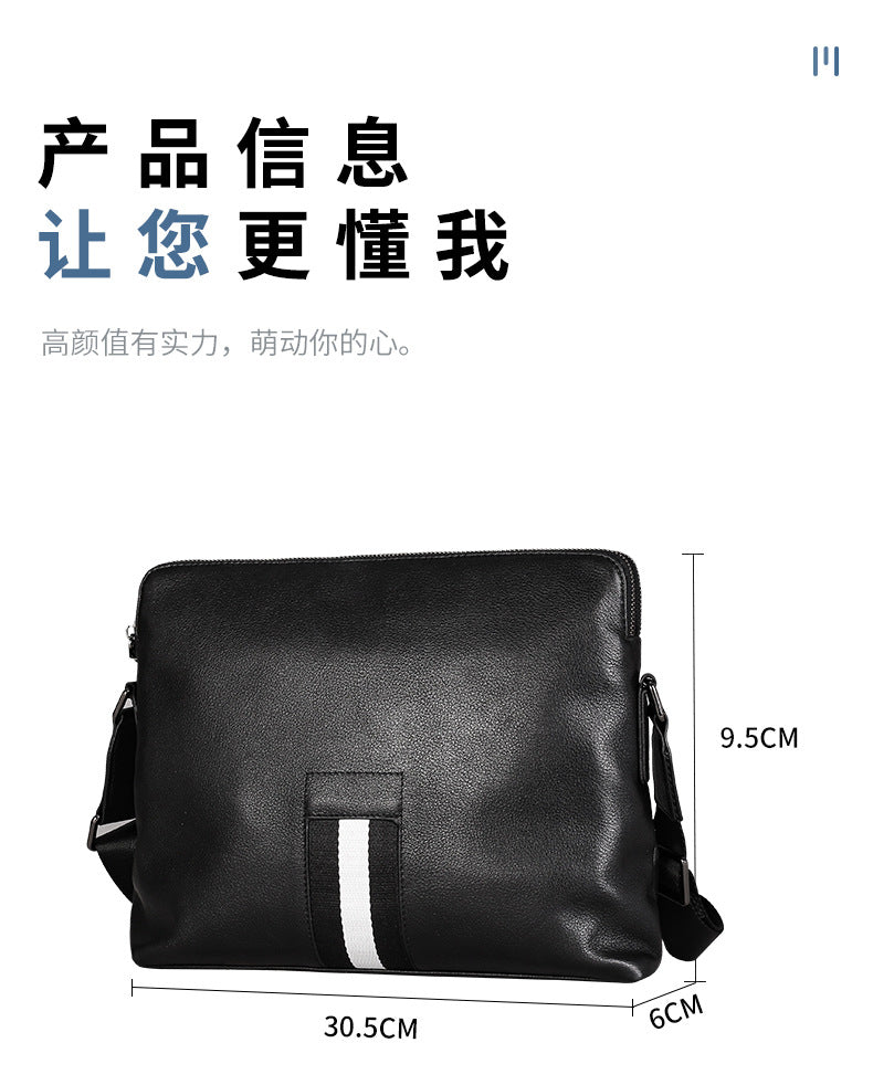 Men's Shoulder Bag Made of Genuine Cowhide Leather High Quality Casual Crossbody Bag