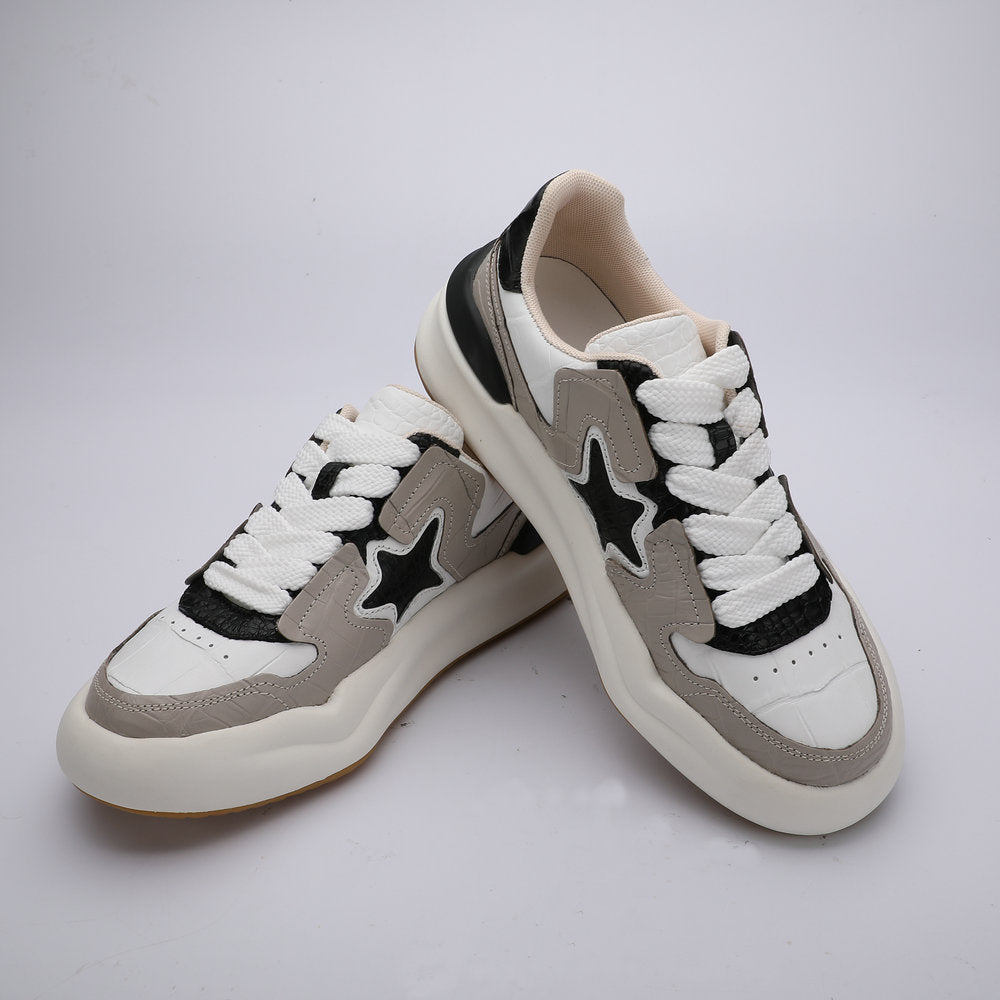 Men's Crocodile Belly Skin Casual Shoes, Genuine Leather, Fashion, Thick Sole, Anti-Slip Sneakers, Men's Sports Shoes