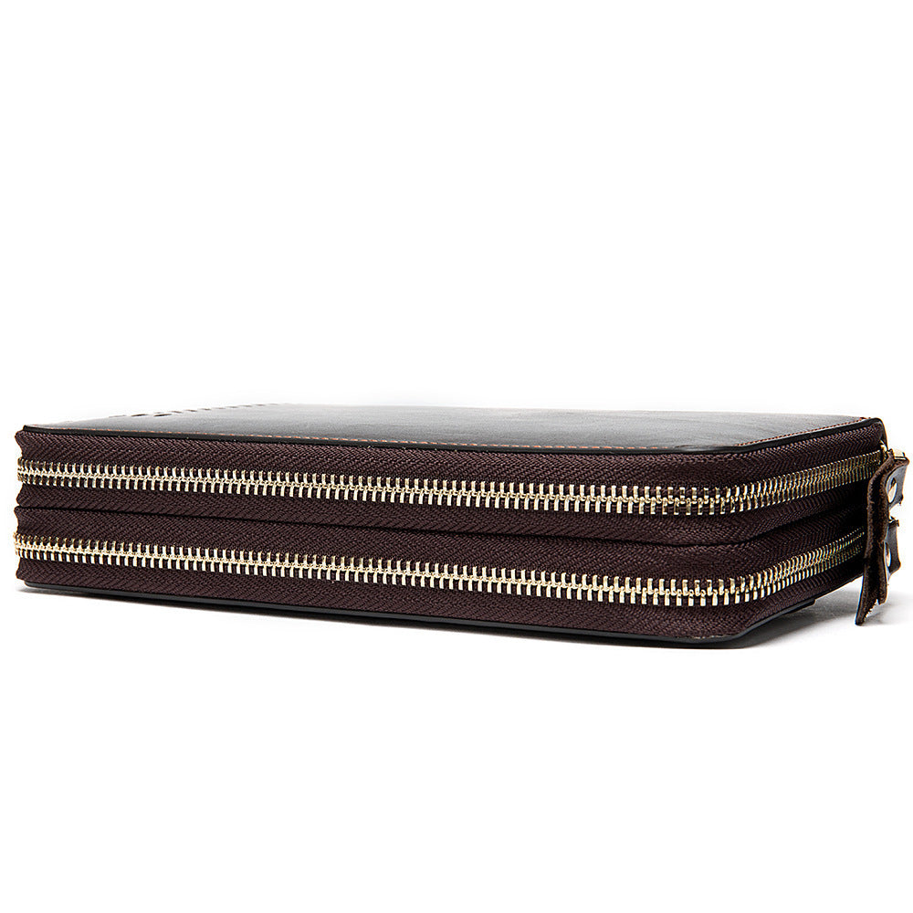 Men's long wallet made of genuine cowhide leather Korean fashion business clutch bag men's wallet card bag