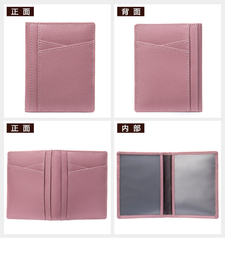 Men's Card Bag Cow Leather Thin Simple Card Holder RFID Card Clip for Men