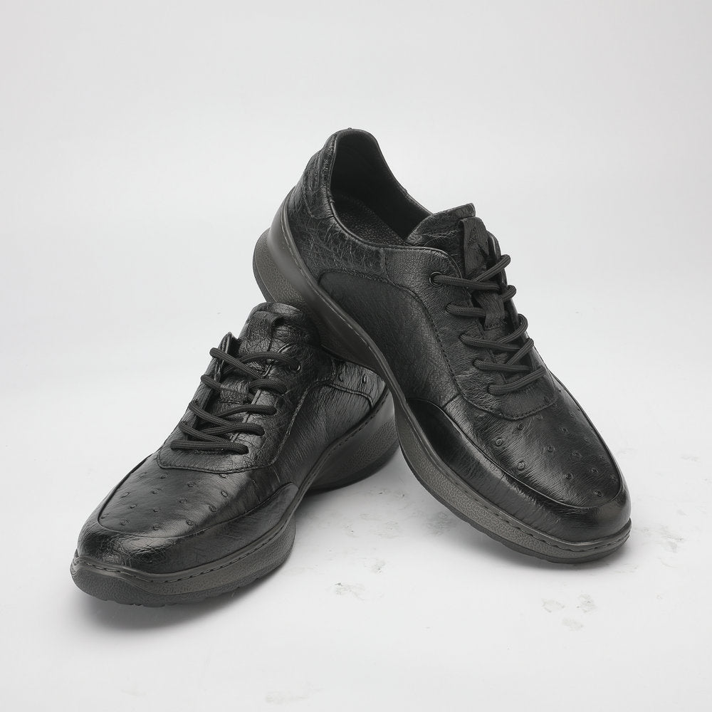 Ostrich skin genuine leather men's shoes rubber sole fashion business sports casual shoes men shoes