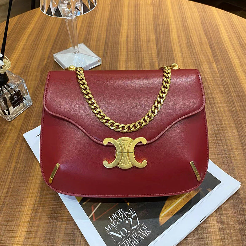 Genuine leather chain bag armpit bag cowhide ladies large capacity shoulder bag fashion