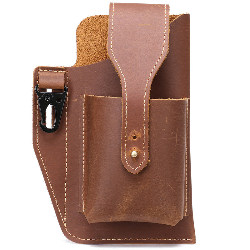 Men's waist bag cowhide sports lock bag for men