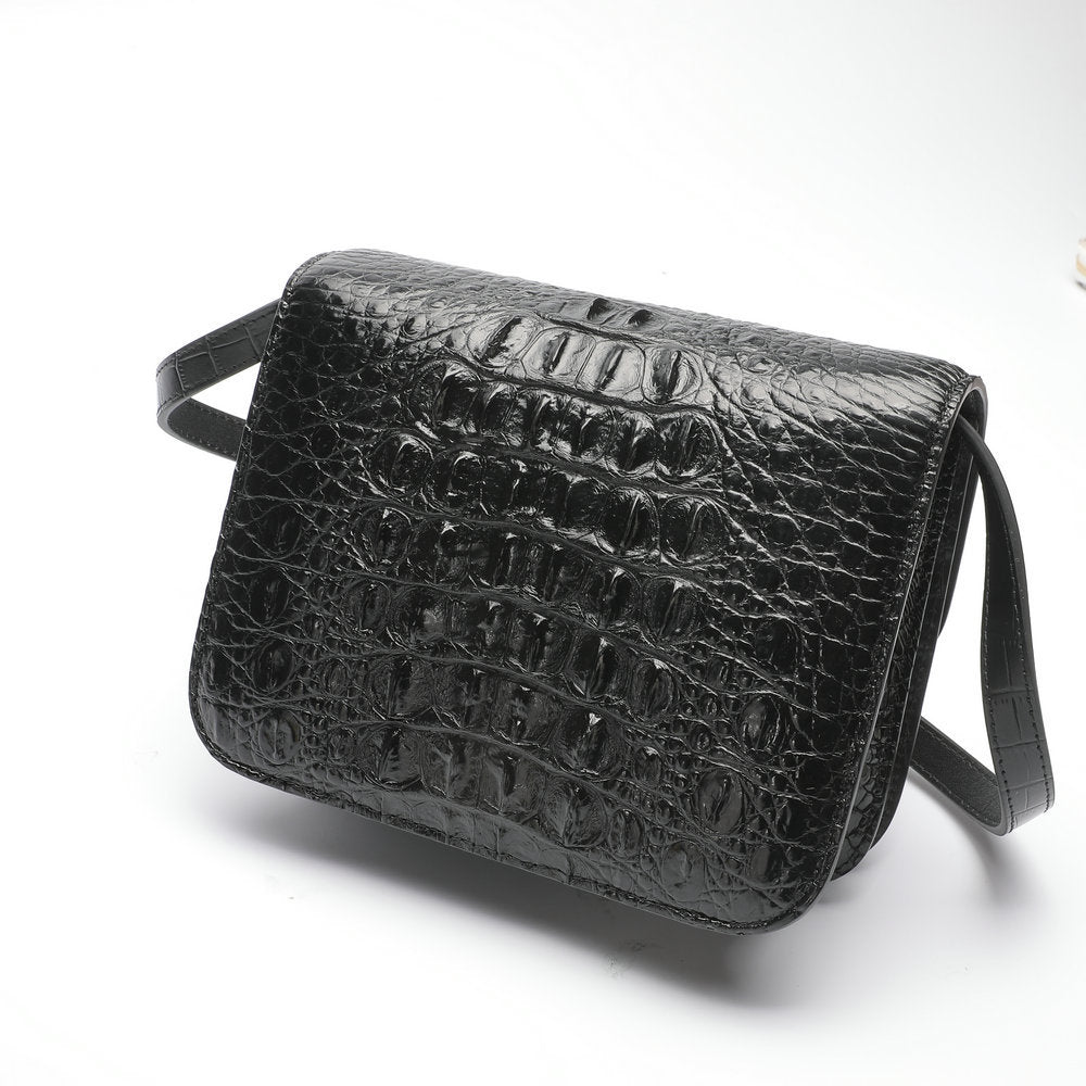 Siamese crocodile skin small square bag tofu bag shoulder bag ladies diagonal shoulder bag