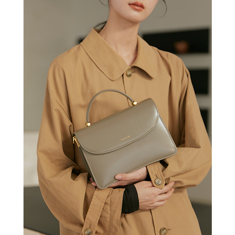 Women's Handbag Small Rectangular Shoulder Bag Female Luxury Genuine Leather Temperament Fashion High Quality