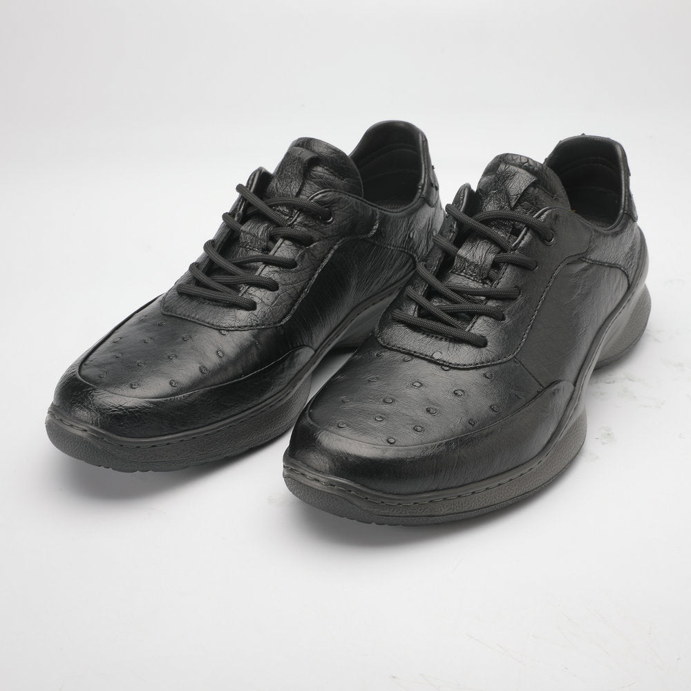 Ostrich skin genuine leather men's shoes rubber sole fashion business sports casual shoes men shoes