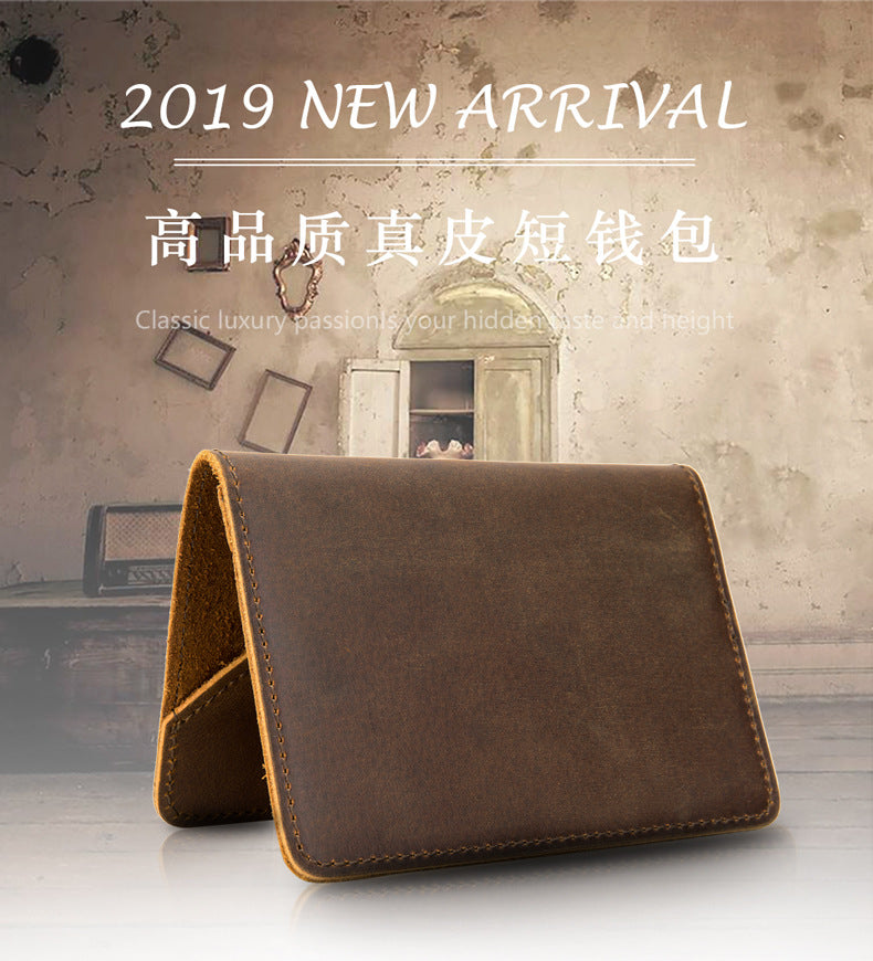 Men's Wallet Cow Leather Large Capacity Card Holder DIY Men's Wallet