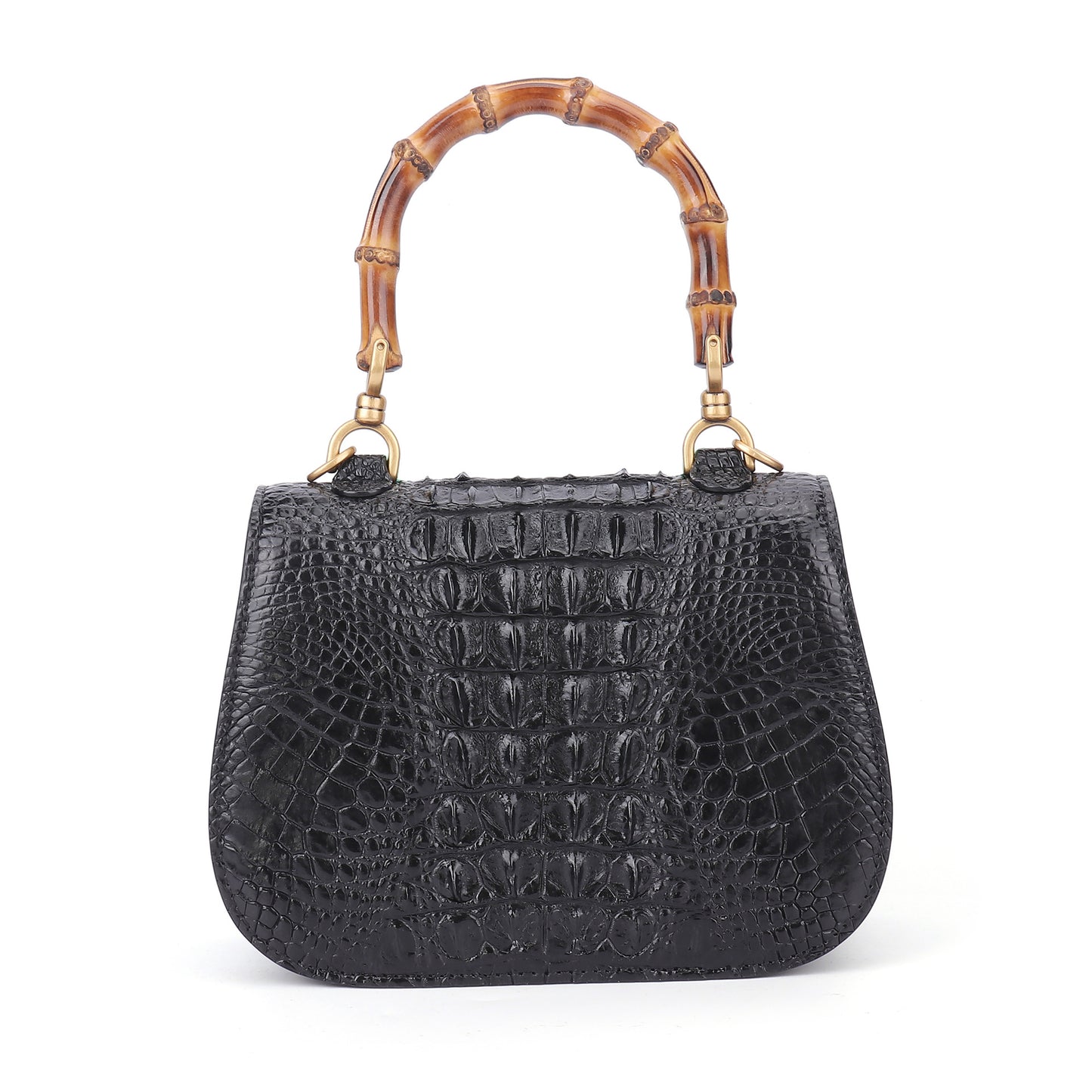 Crocodile leather women bag casual trend bamboo section bag shoulder bag handbag high quality