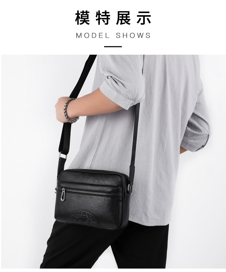Men's Crossbody Bag Genuine Leather Cowhide Fashion Business Casual Shoulder Bag