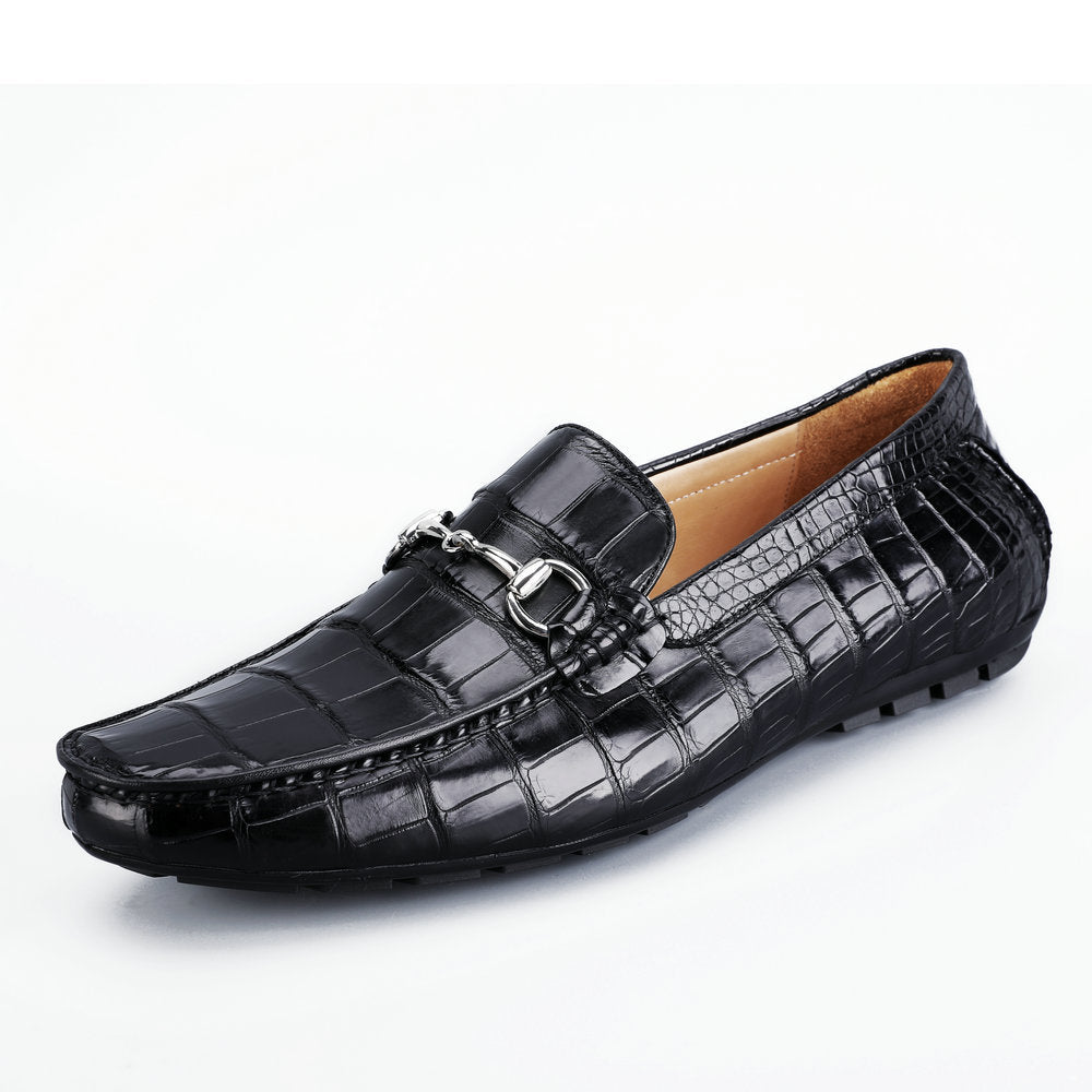 Crocodile Skin Men's Leather Shoes Genuine Leather Moccasins Fashion Casual Men's Shoes