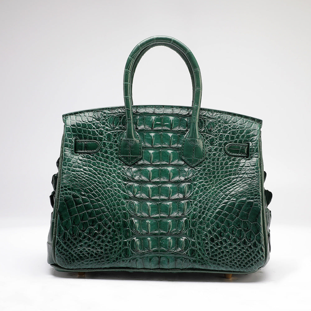 Women's Leather Tote Bag Siamese Crocodile Skin Large Capacity Genuine Leather Handbag