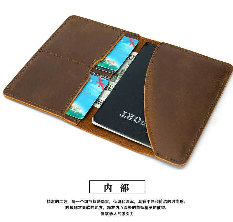 Men's Wallet Cow Leather Large Capacity Card Holder DIY Men's Wallet