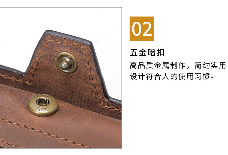 Men's wallet cowhide tri-fold coin purse men's wallet
