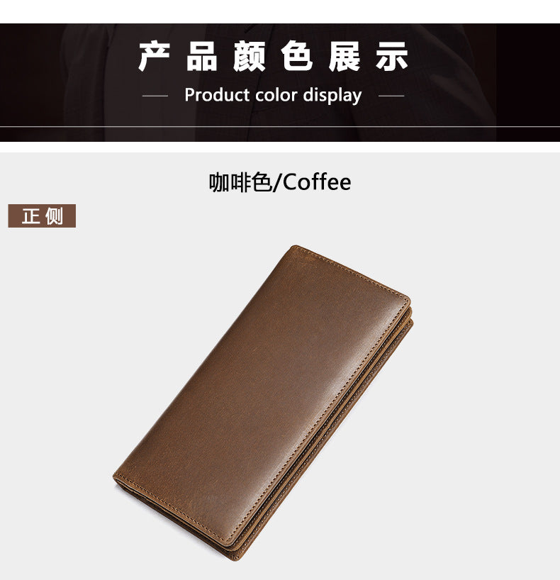Men's long wallet handmade retro clutch bag coin holder wallet for men