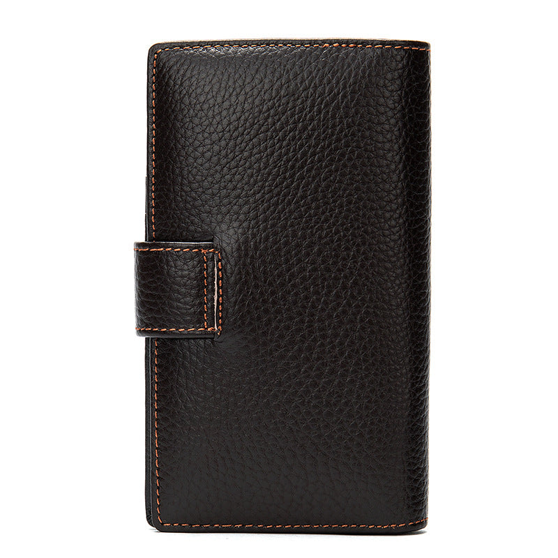 Men's long wallet made of genuine cowhide leather, high quality card holder, clutch bag, wallet for men