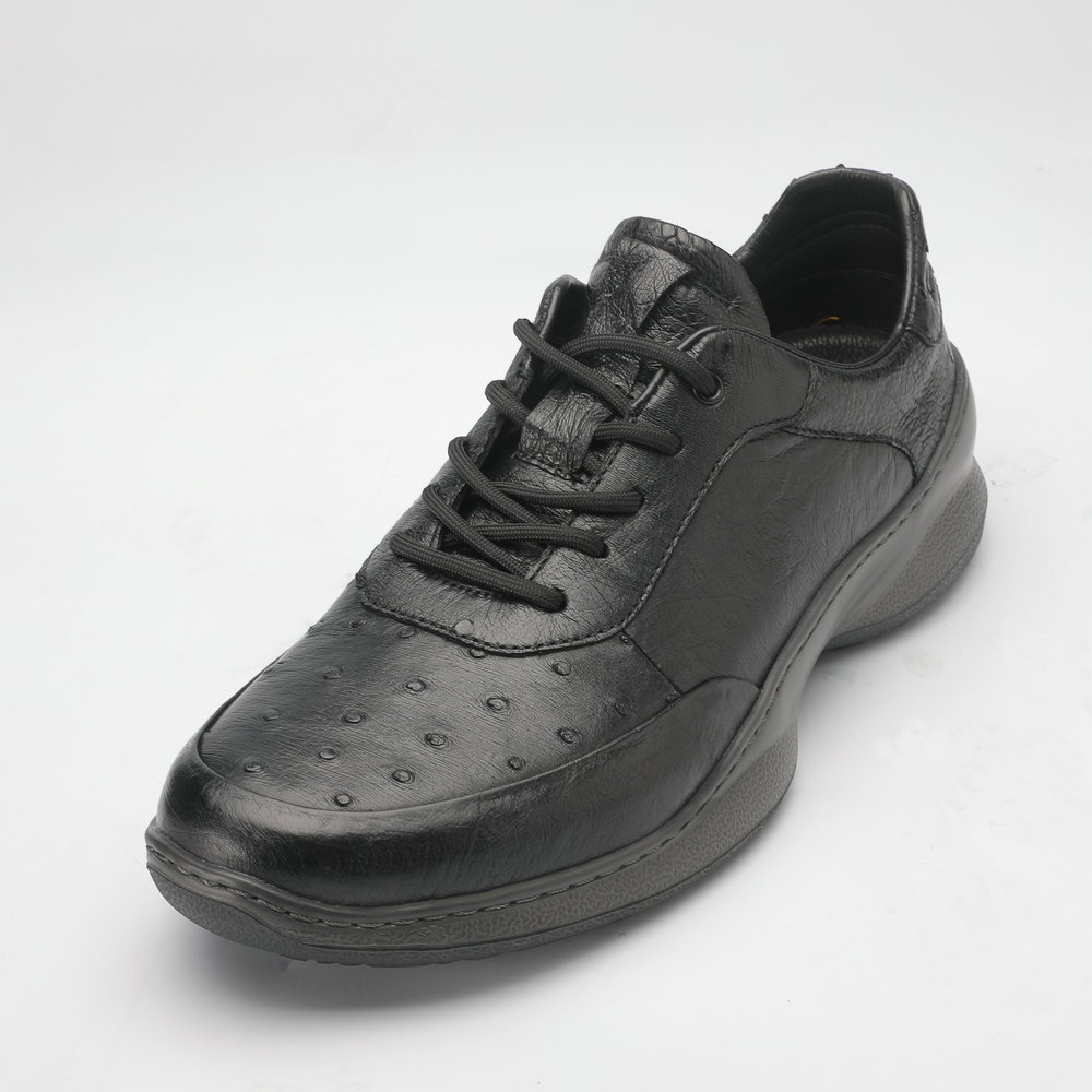Ostrich skin genuine leather men's shoes rubber sole fashion business sports casual shoes men shoes