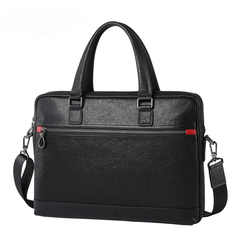 Men's Briefcase Handbag Genuine Cowhide Leather Business Casual Crossbody Bag