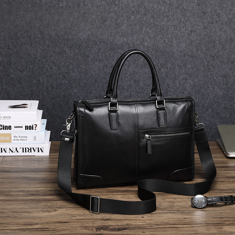 Men's handbag, handbag, genuine leather, cowhide, computer bag, business briefcase