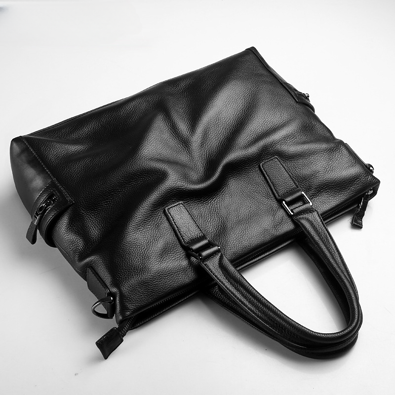 Men's handbag genuine cowhide business large capacity briefcase handbag