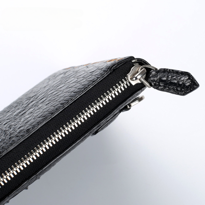 New Crocodile Skin Men's Handbag Business Casual Half Hand Sewn Men's Bag