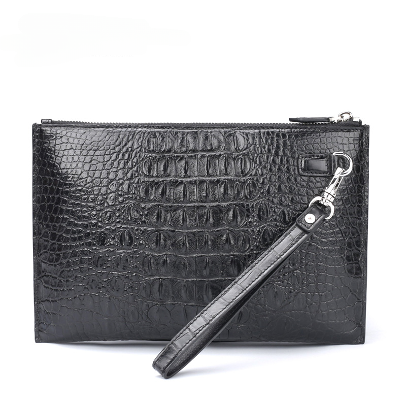 Siamese Crocodile Skin Men's Bag Genuine Leather Business Casual Handbag