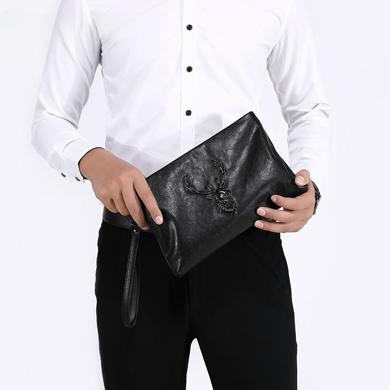 Men's handbag genuine leather cowhide business casual fashion large capacity men's wallet
