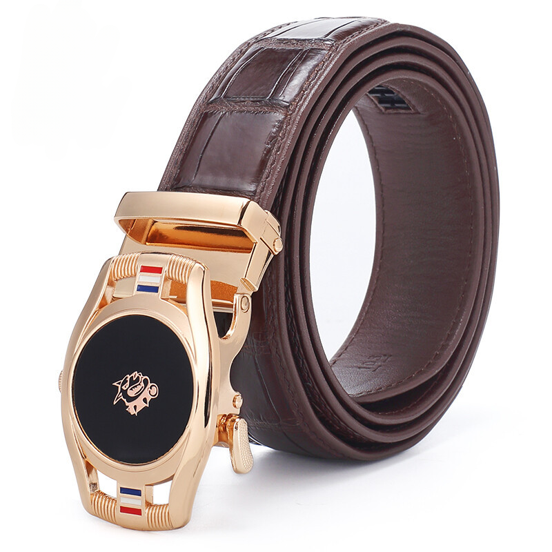 Men's Belt Crocodile Skin Genuine Leather Automatic Buckle Fashion Casual High Quality Men Belt