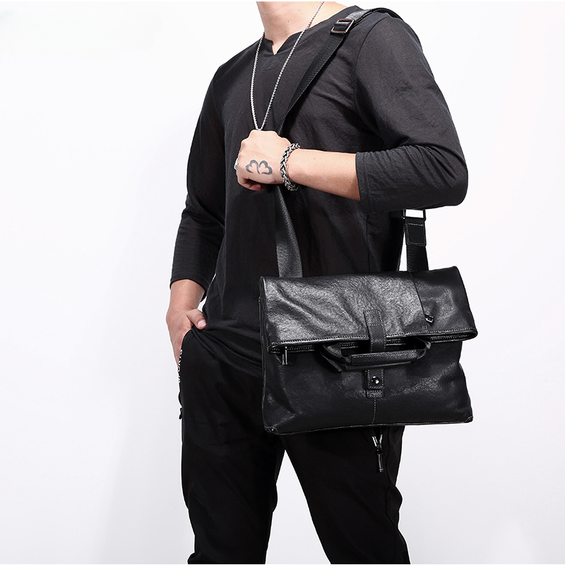 Men's shoulder bag, genuine cowhide leather, multi-functional handbag, business crossbody bag