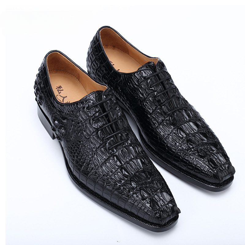 Crocodile skin men's leather shoes genuine leather high quality luxury wedding business formal suit shoes