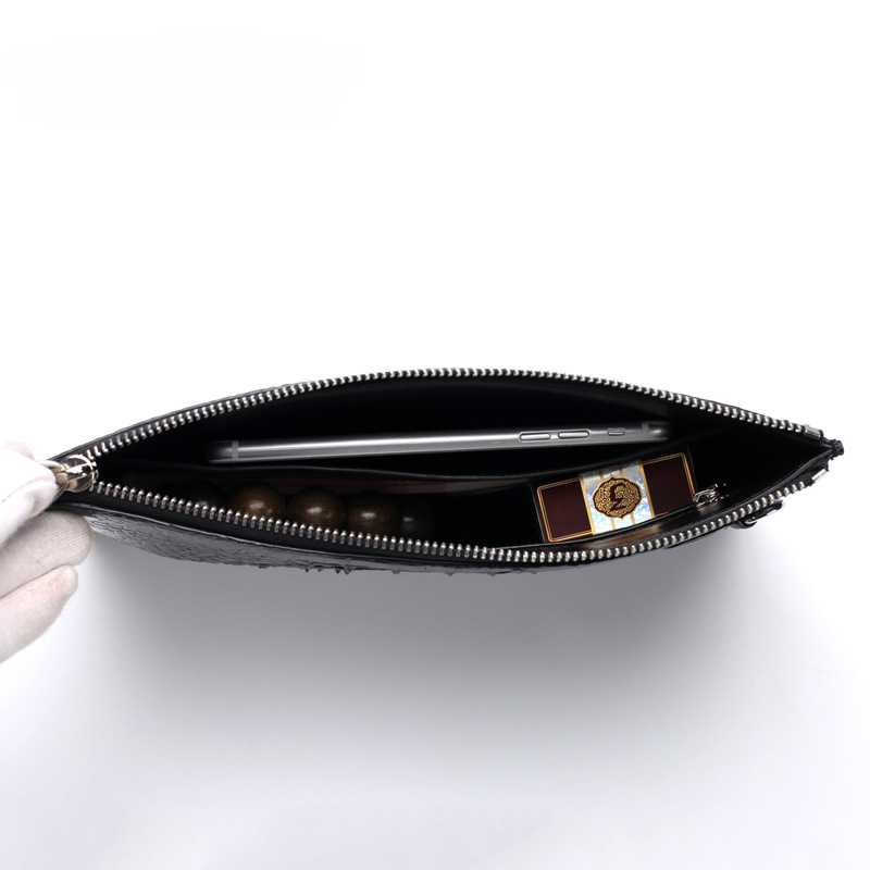 Siamese Crocodile Skin Men's Bag Genuine Leather Business Casual Handbag