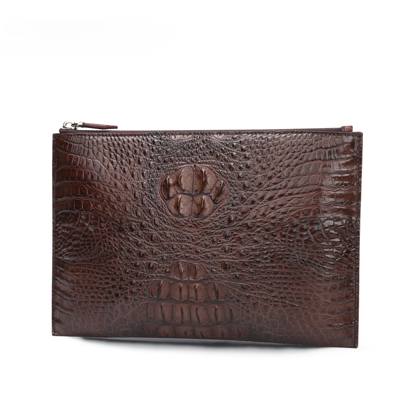 Siamese Crocodile Skin Men's Bag Genuine Leather Business Casual Handbag