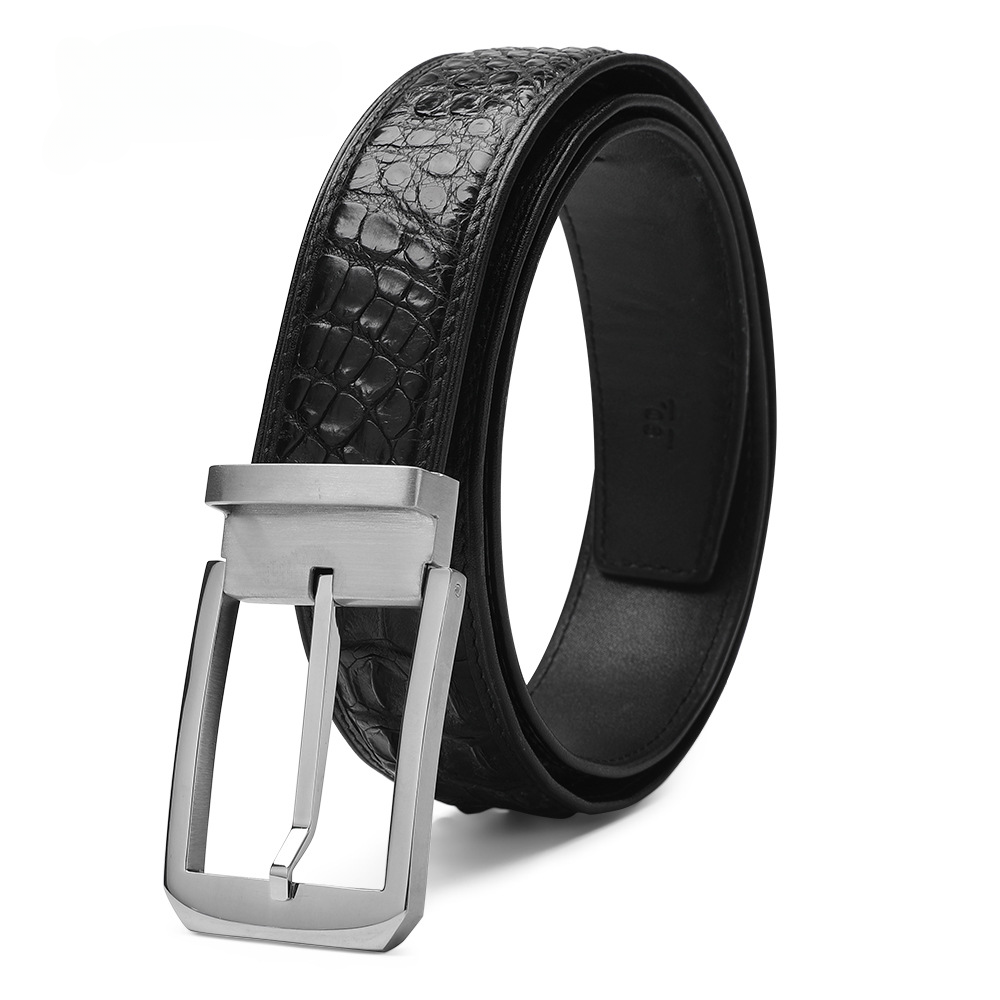 Siamese Crocodile Skin Men's Belt Genuine Leather Business Casual Width 3.8cm Men's Belt