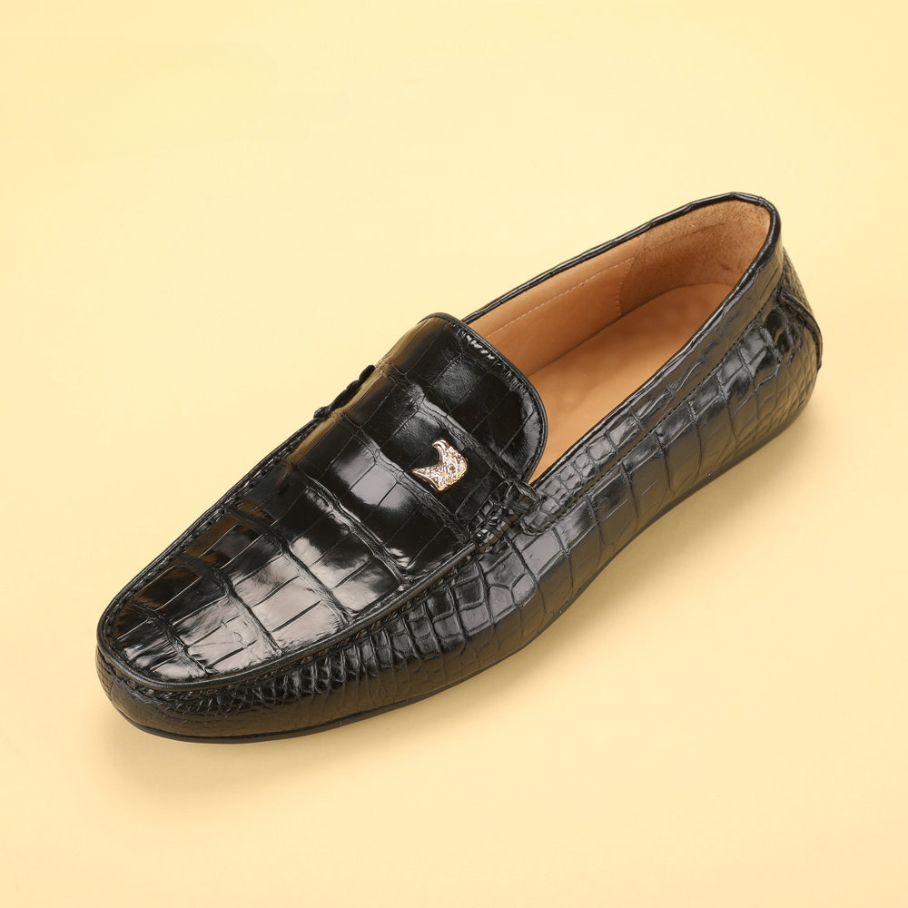 Crocodile leather genuine leather men's moccasins casual leather shoes business men's shoes