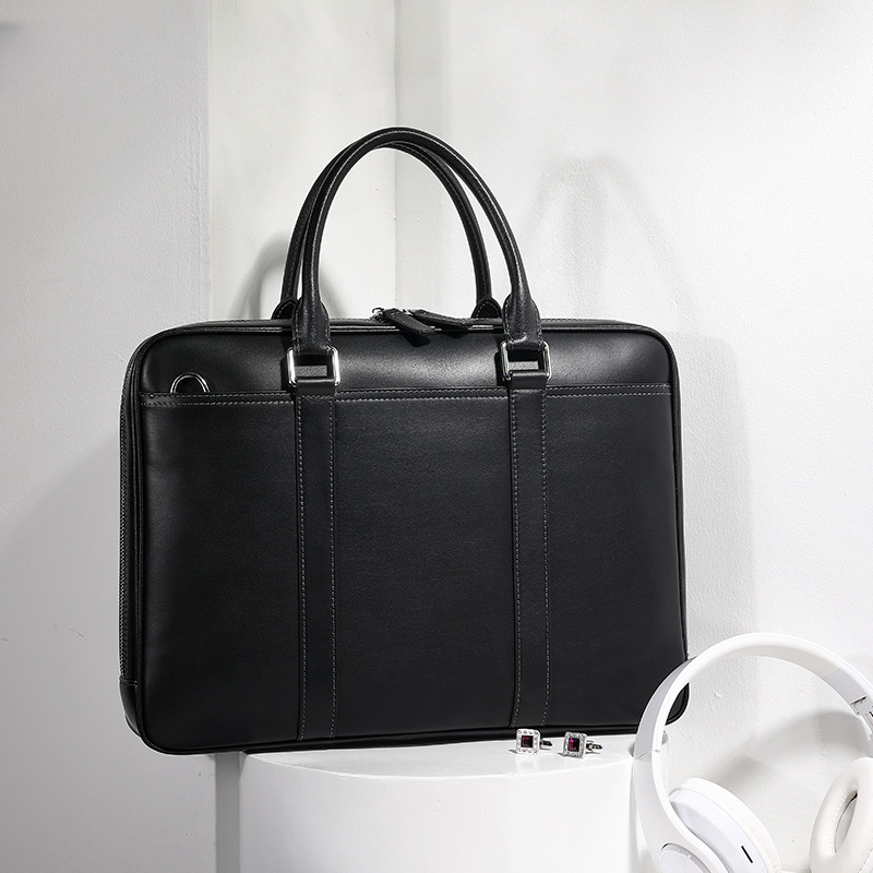 Men's briefcase business genuine cowhide leather casual simple crossbody shoulder bag handbag