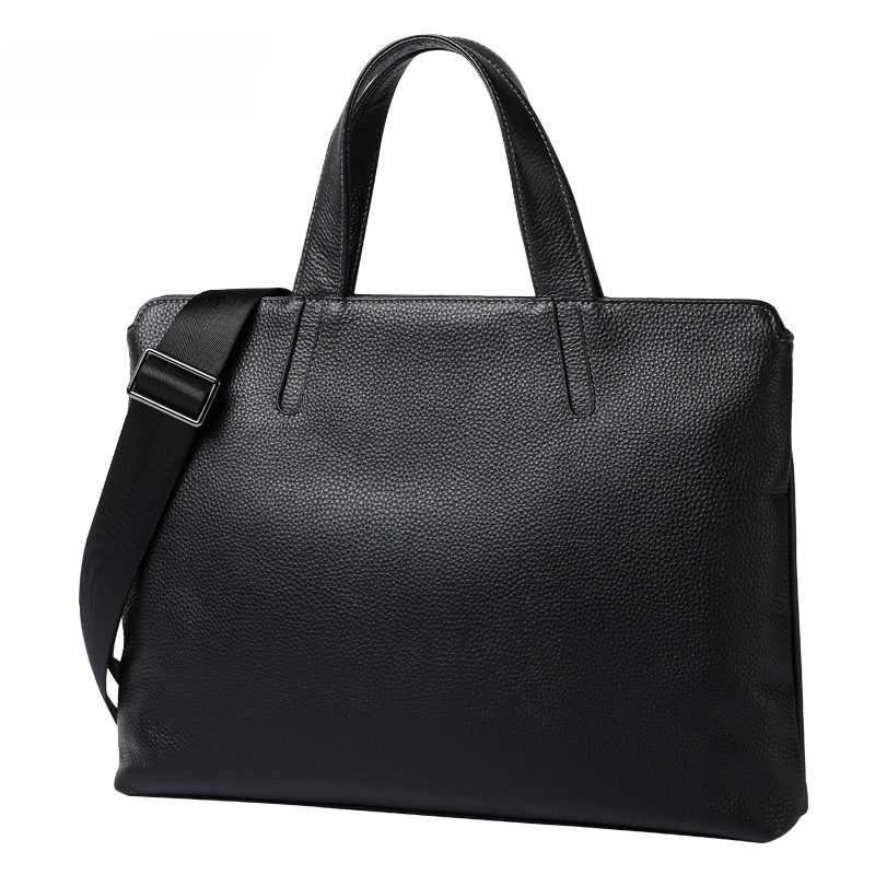 Men's handbag genuine cowhide leather business casual large capacity briefcase handbag