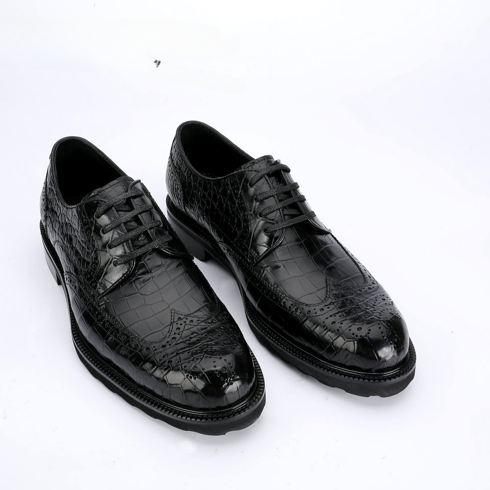 New Men's Leather Shoes Crocodile Belly Skin Genuine Leather Breathable Business Suit Shoes