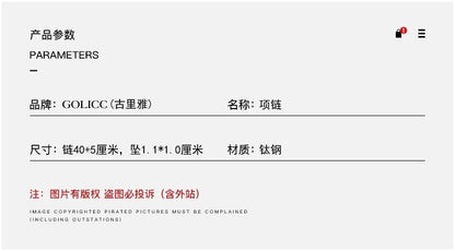 Golicc 軽量贅沢アルファベットチタン鋼ネックレスアクセサリー女性2024新型ペンダント高級感鎖骨チェーン