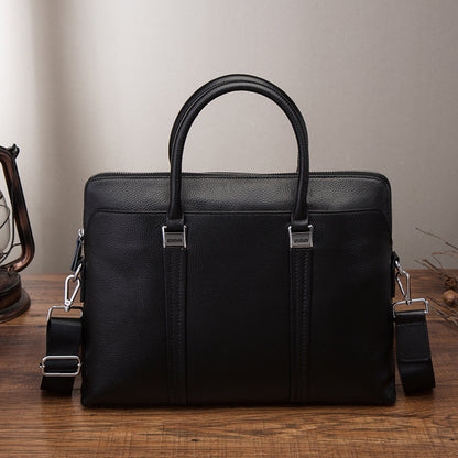 Men's Handbags Cowhide Genuine Leather Business Briefcase Retro Men's Computer Bags 