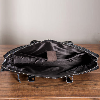 Men's Handbags Cowhide Genuine Leather Business Briefcase Retro Men's Computer Bags 
