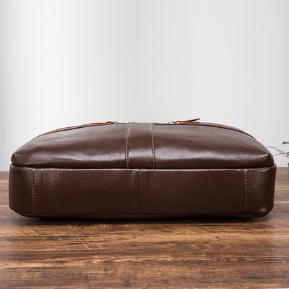 Men's Handbag Business Briefcase Cowhide Genuine Leather Retro Computer Bag for Men 