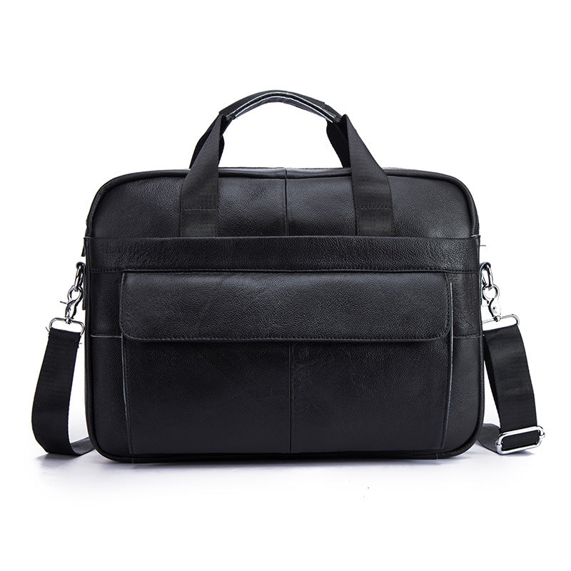 Men's Handbag Briefcase Cowhide Genuine Leather Retro Business Computer Bag for Men 