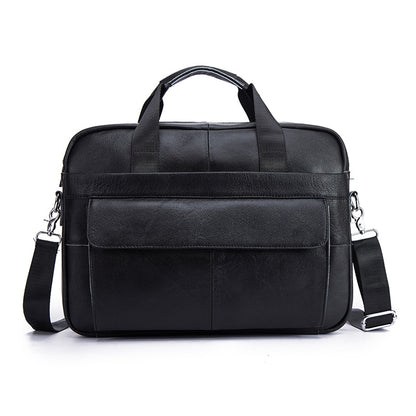 Men's Handbag Briefcase Cowhide Genuine Leather Retro Business Computer Bag for Men 
