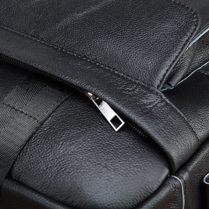 Men's Handbag Briefcase Cowhide Genuine Leather Retro Business Computer Bag for Men 