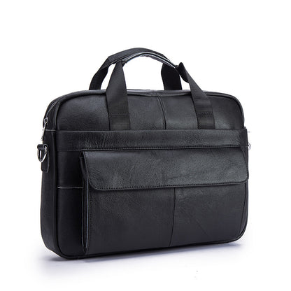 Men's Handbag Briefcase Cowhide Genuine Leather Retro Business Computer Bag for Men 